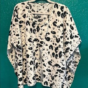 Jodifl boutique Black and White Animal Print Poncho top